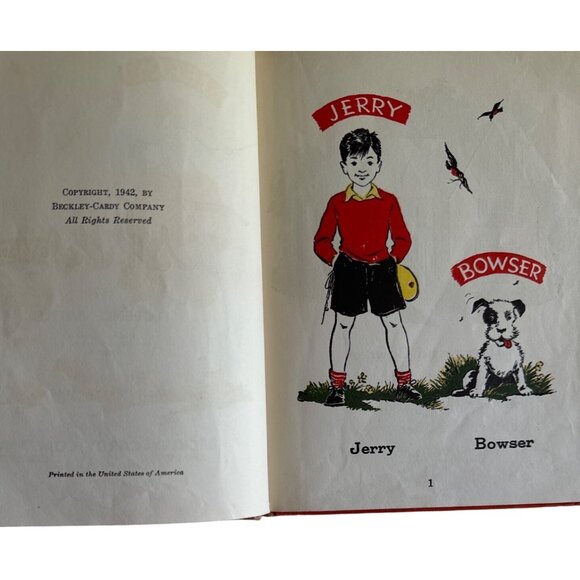 Jerry Goes Fishing 1942 School Book Florence Battle HC Illust Jack Merryweather - Picture 3 of 16